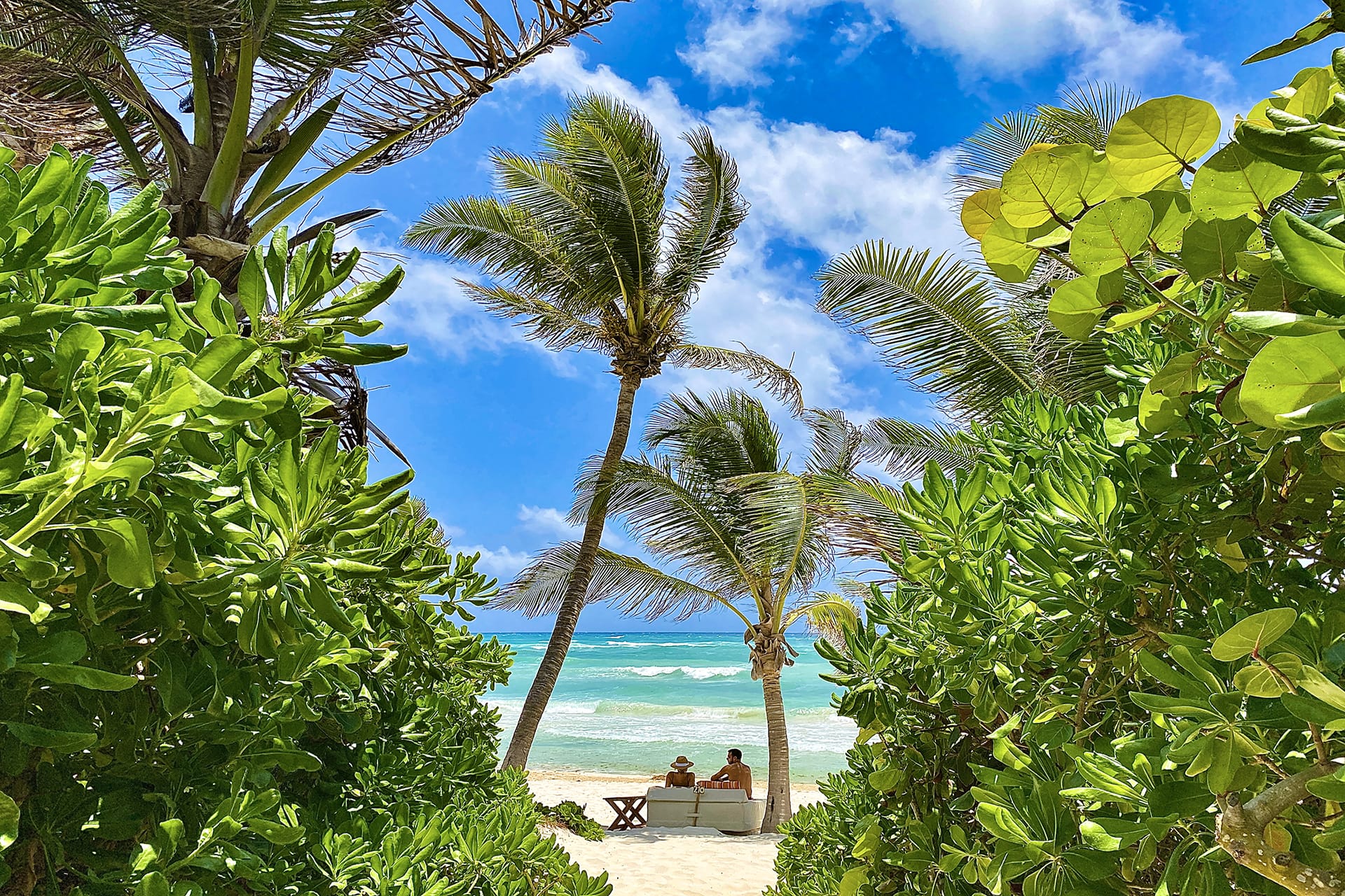 Private assigned beach bed at The Beach Tulum Hotel