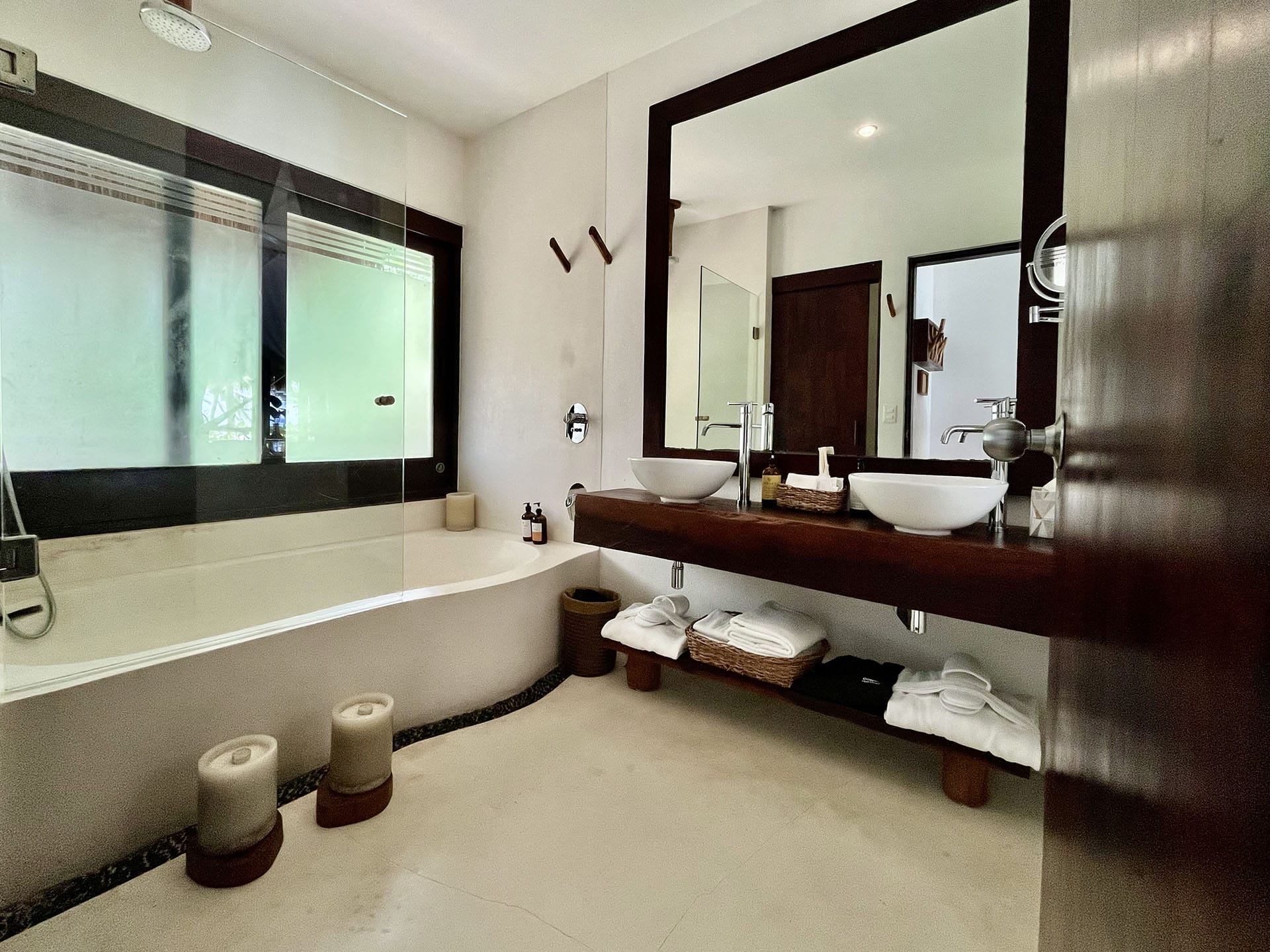 Rooftop room bathroom with tub at The beach tulum Hotel